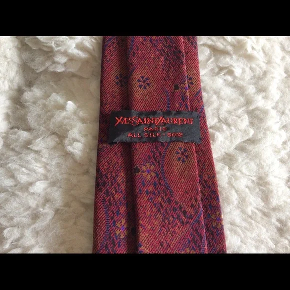 Yves Saint Laurent Paris 100% All Silk Soie Tie - Picture 6 of 10